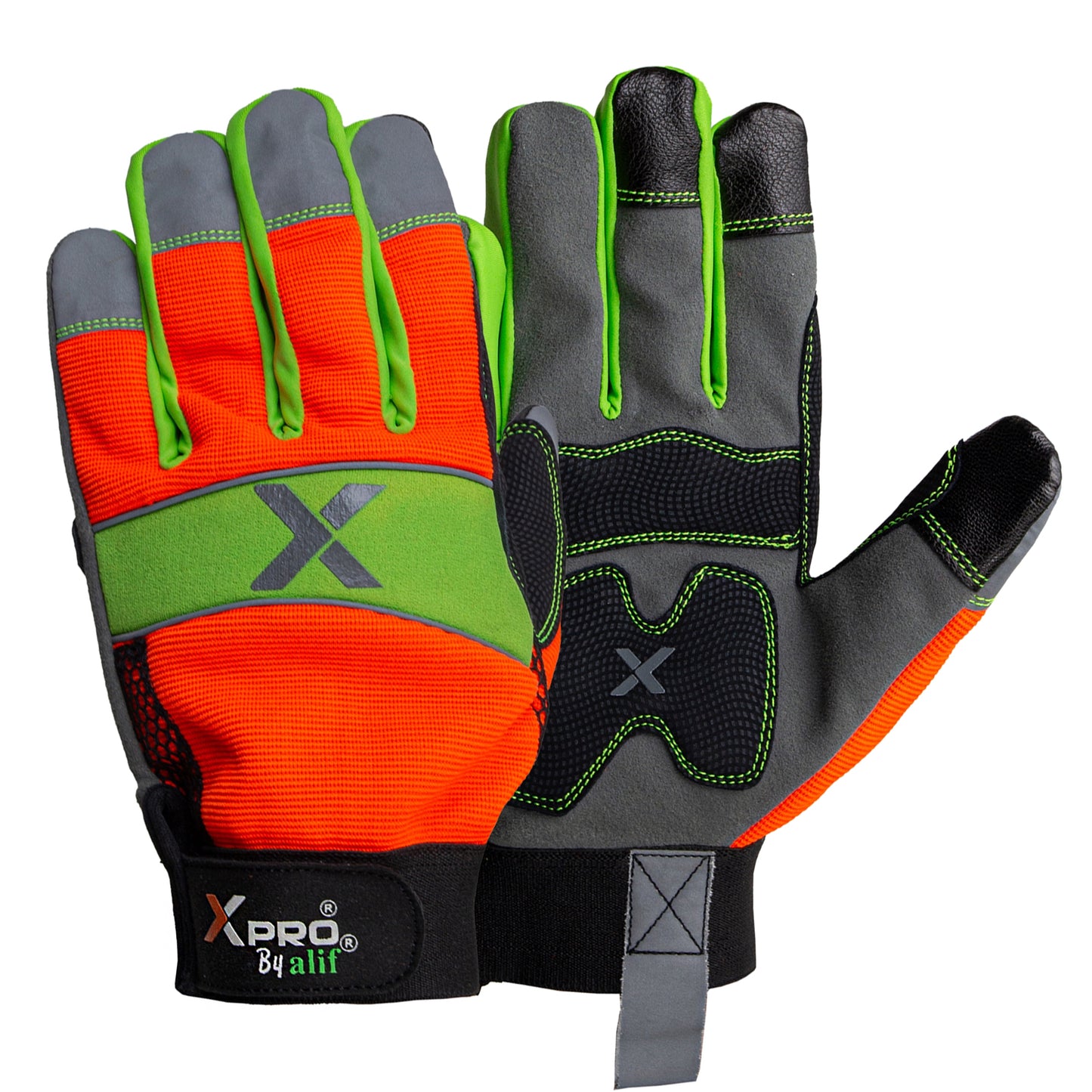 XPRO® Hi Viz Reflective Touch Screen Utility Mechanic Gloves