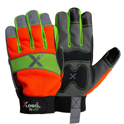 XPRO® Hi Viz Reflective Touch Screen Utility Mechanic Gloves